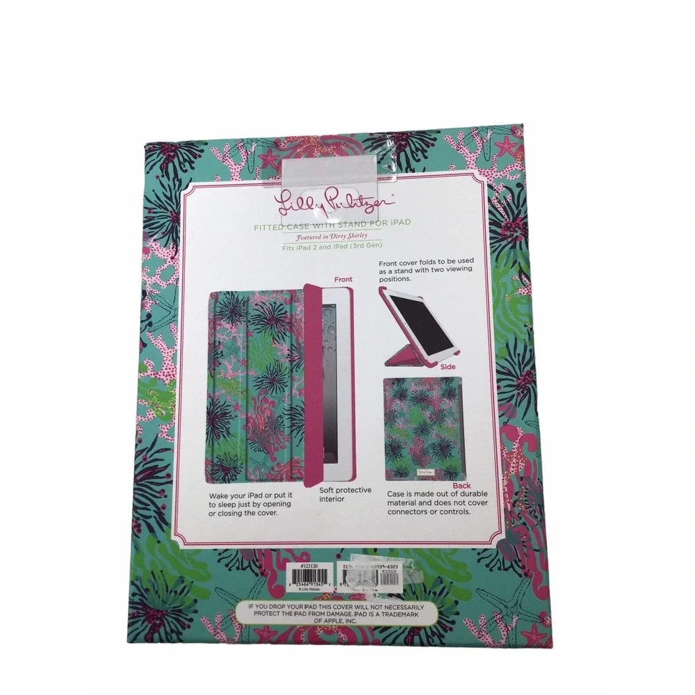 Lilly Pulitzer iPad Cover Case Fits iPad 2, iPad 3rd Gen, Coral Design NIB